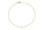 9ct Yellow Gold Mini Initial I Adjustable Bracelet