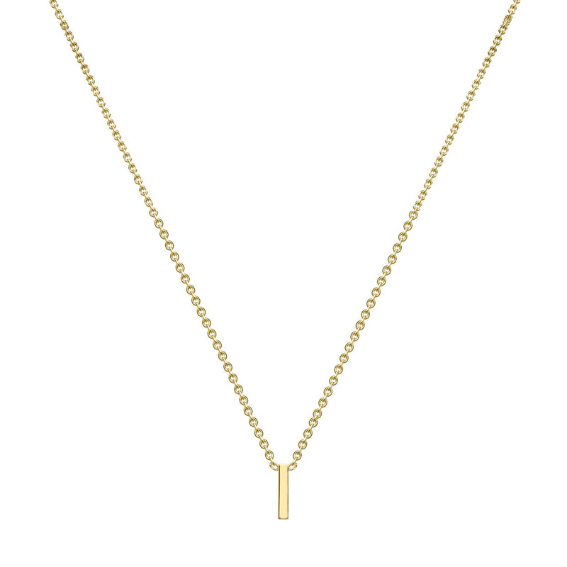 9ct Yellow Gold Mini Initial I Adjustable Necklace — full-length