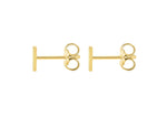 9ct Yellow Gold Mini Initial I Stud Earrings — back