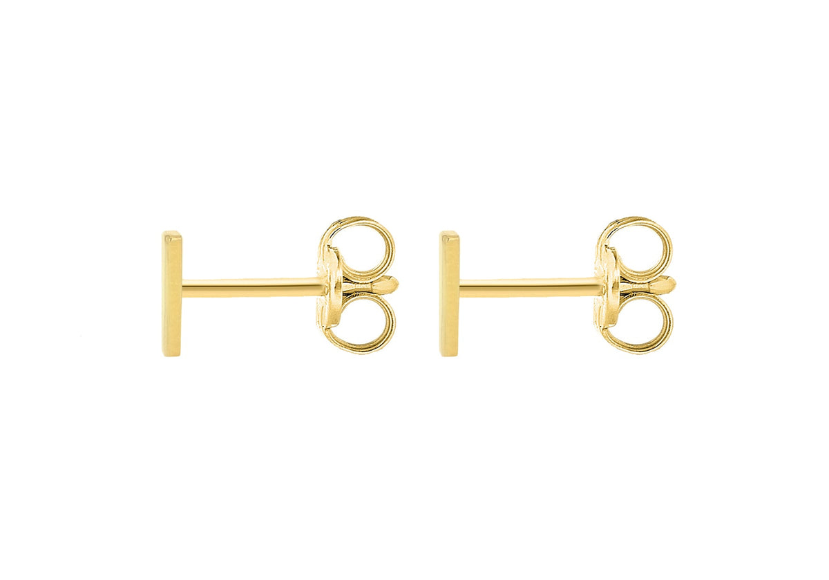 9ct Yellow Gold Mini Initial I Stud Earrings — back