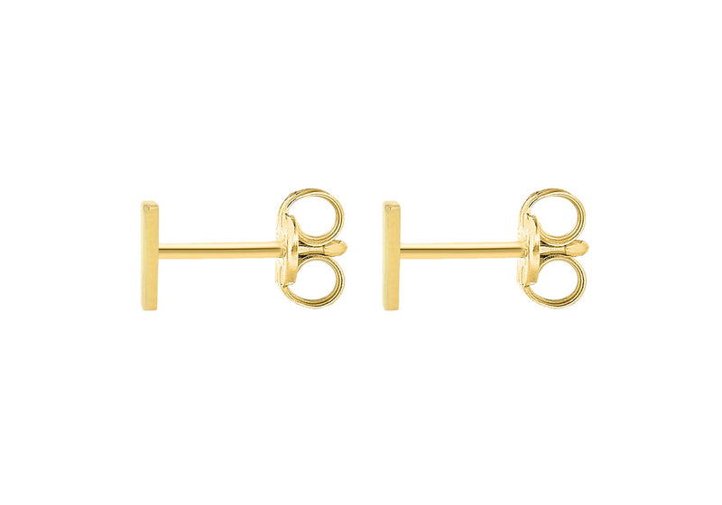 9ct Yellow Gold Mini Initial I Stud Earrings — back