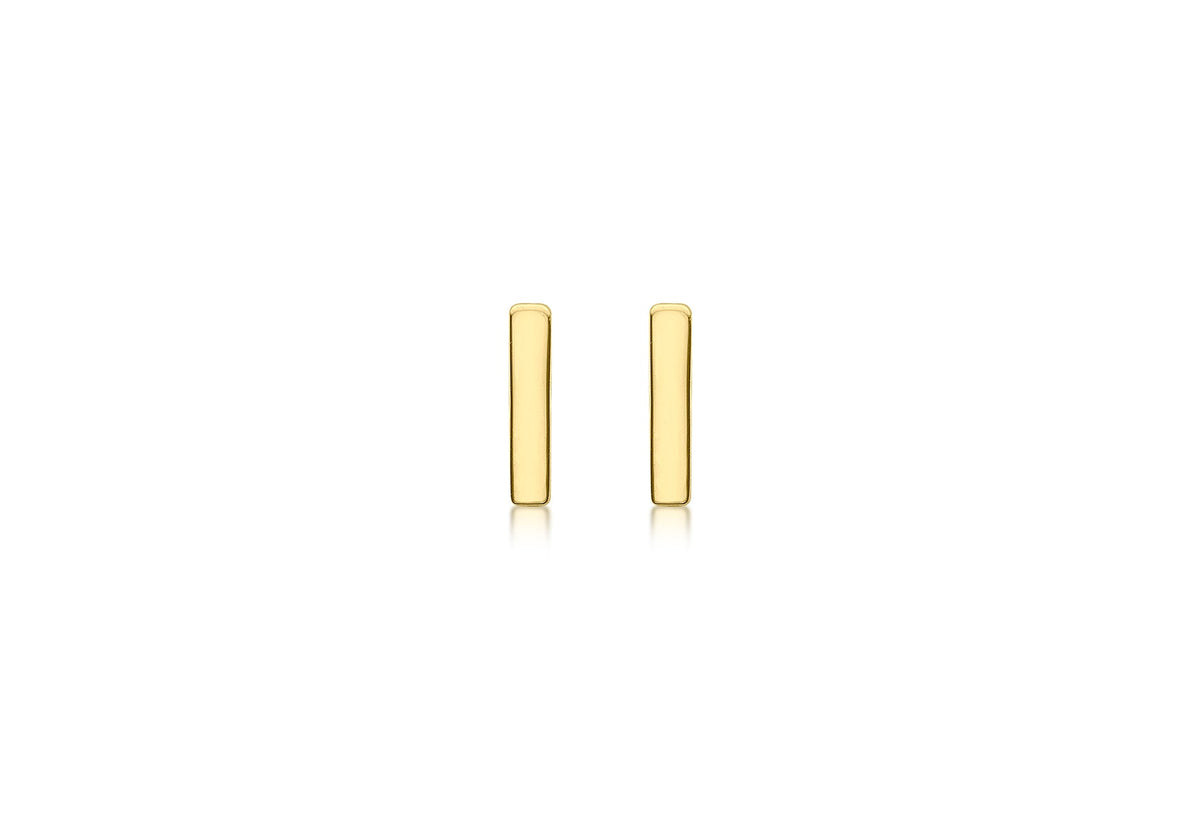 9ct Yellow Gold Mini Initial I Stud Earrings