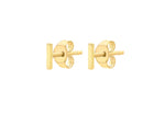 9ct Yellow Gold Mini Initial I Stud Earrings — side