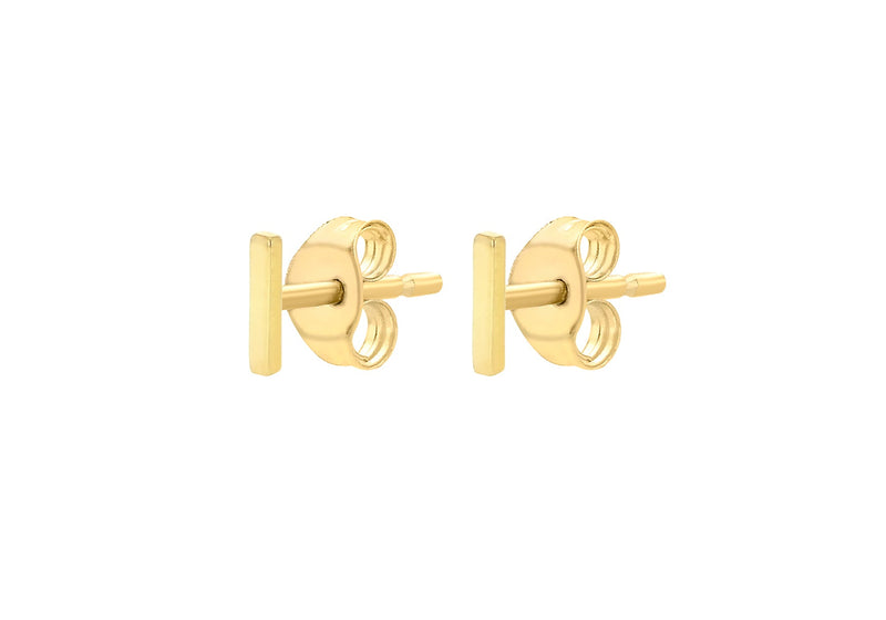 9ct Yellow Gold Mini Initial I Stud Earrings — side