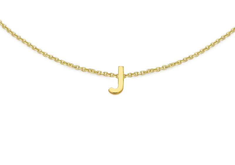 9ct Yellow Gold Mini Initial J Adjustable Bracelet — detail