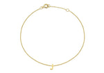 9ct Yellow Gold Mini Initial J Adjustable Bracelet