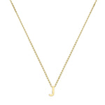 9ct Yellow Gold Mini Initial J Adjustable Necklace — full-length