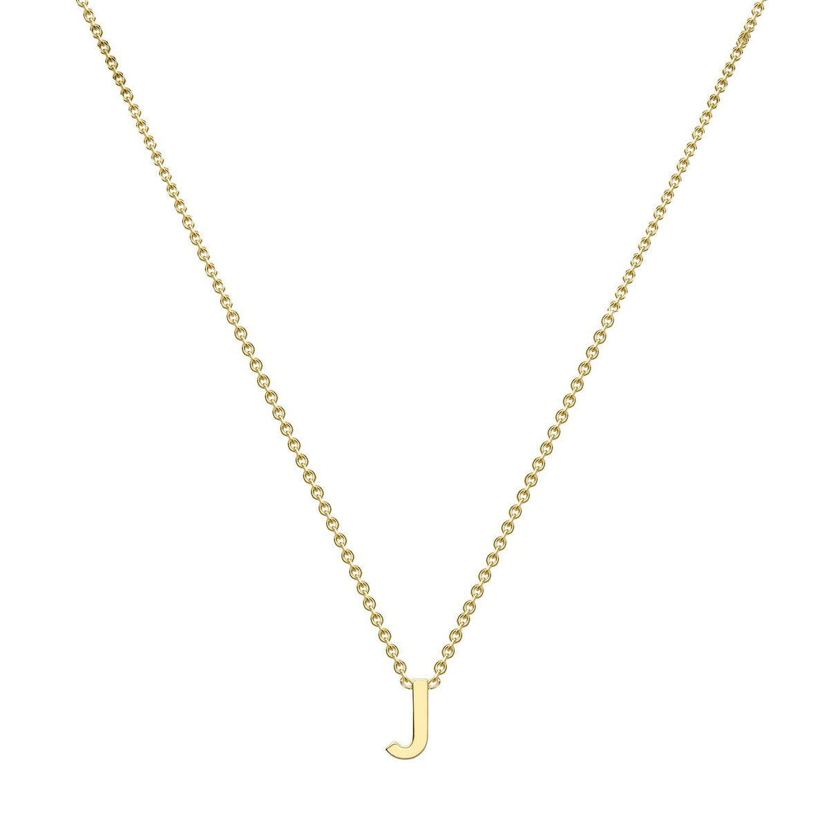 9ct Yellow Gold Mini Initial J Adjustable Necklace — full-length