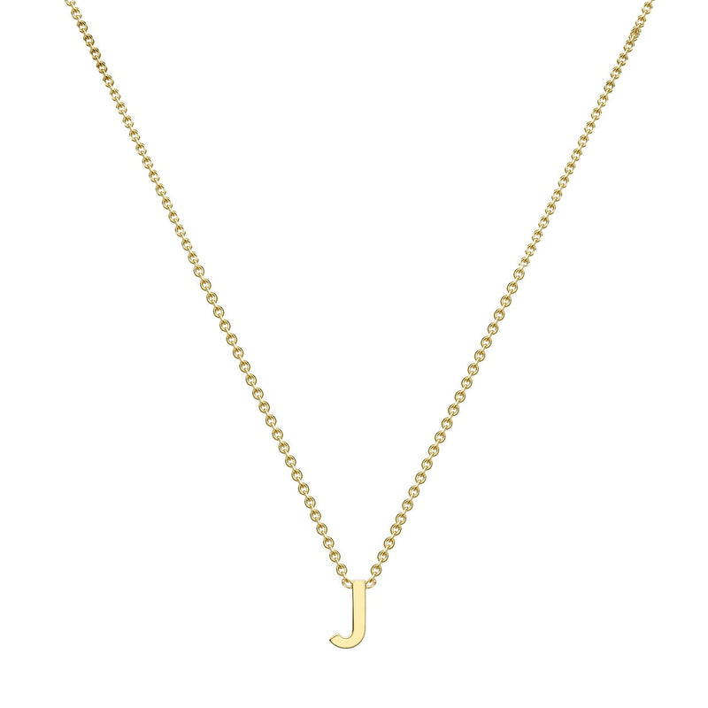 9ct Yellow Gold Mini Initial J Adjustable Necklace — full-length