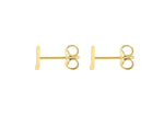9ct Yellow Gold Mini Initial J Stud Earrings — back