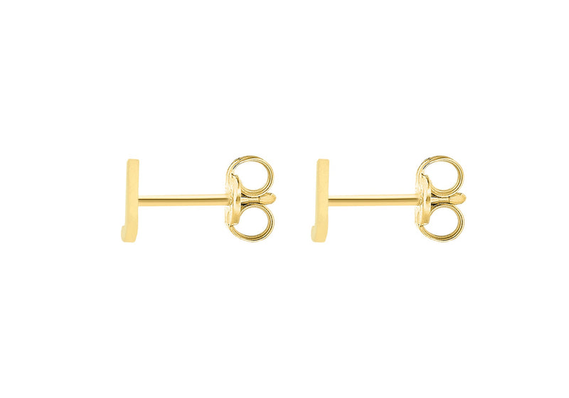 9ct Yellow Gold Mini Initial J Stud Earrings — back