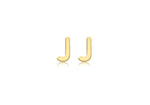 9ct Yellow Gold Mini Initial J Stud Earrings