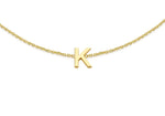 9ct Yellow Gold Mini Initial K Adjustable Bracelet — detail