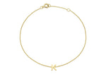 9ct Yellow Gold Mini Initial K Adjustable Bracelet