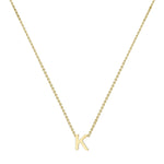 9ct Yellow Gold Mini Initial K Adjustable Necklace — full-length