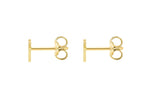 9ct Yellow Gold Mini Initial K Stud Earrings — back