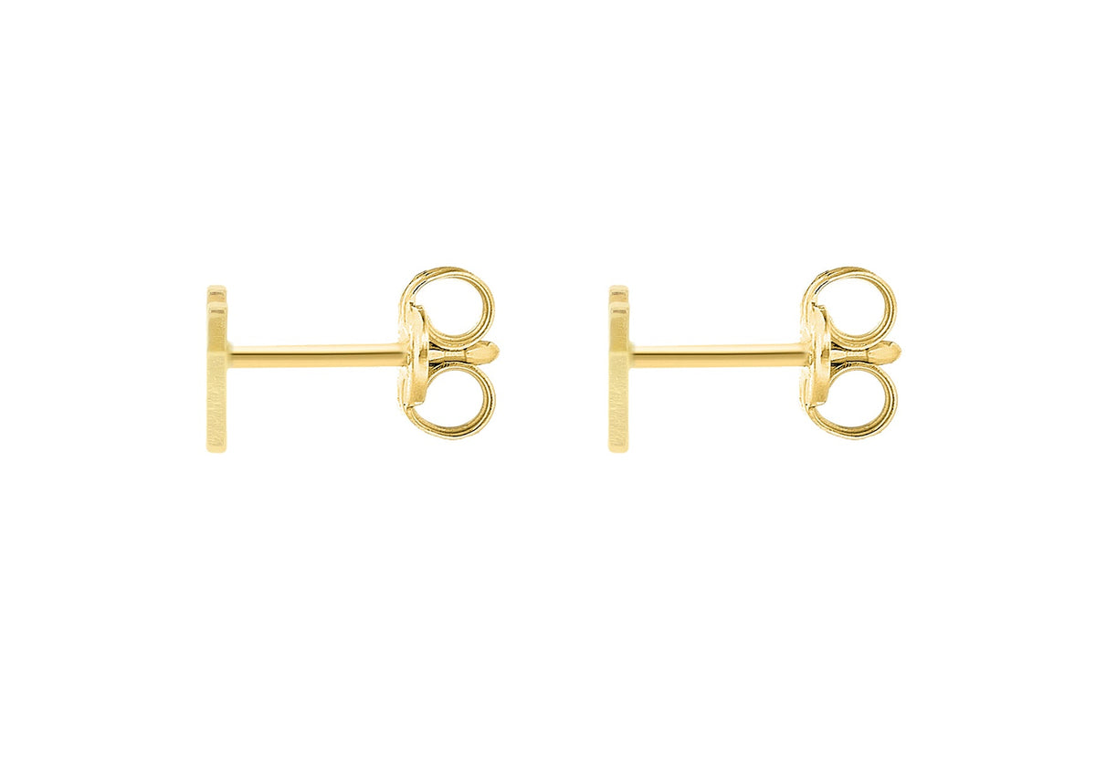 9ct Yellow Gold Mini Initial K Stud Earrings — back