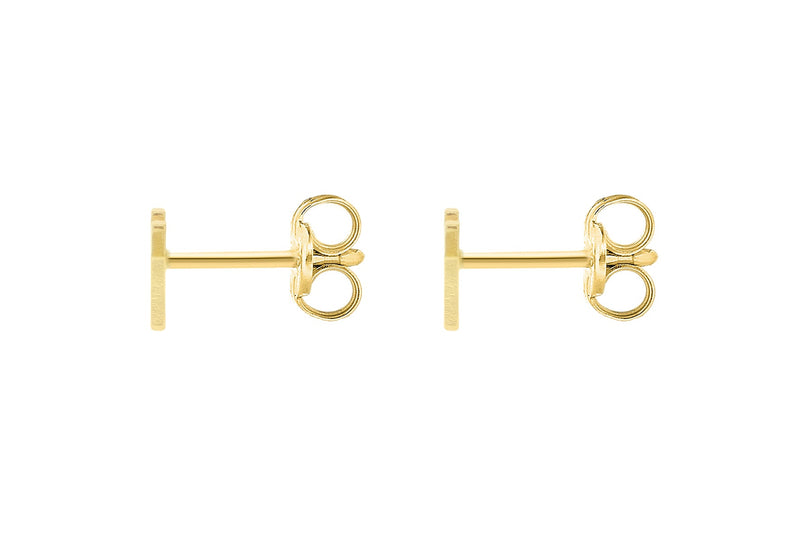 9ct Yellow Gold Mini Initial K Stud Earrings — back