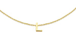 9ct Yellow Gold Mini Initial L Adjustable Bracelet — detail