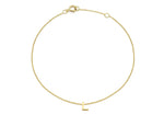 9ct Yellow Gold Mini Initial L Adjustable Bracelet