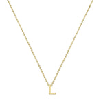 9ct Yellow Gold Mini Initial L Adjustable Necklace — full-length