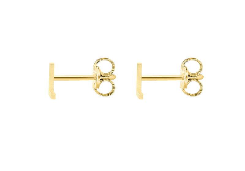 9ct Yellow Gold Mini Initial L Stud Earrings — back