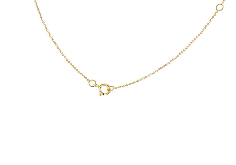 9ct Yellow Gold Mini Initial M Adjustable Necklace — clasp