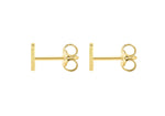 9ct Yellow Gold Mini Initial M Stud Earrings — back