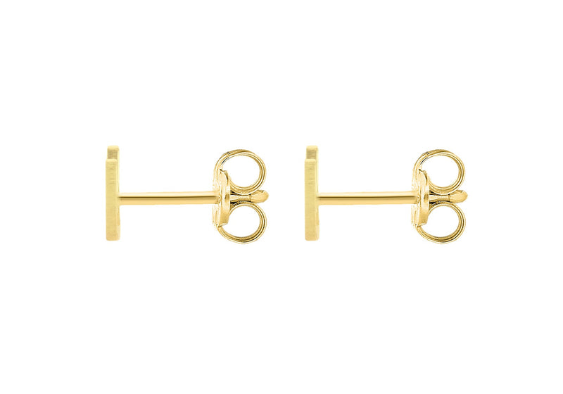9ct Yellow Gold Mini Initial M Stud Earrings — back