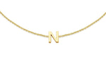 9ct Yellow Gold Mini Initial N Adjustable Bracelet — detail