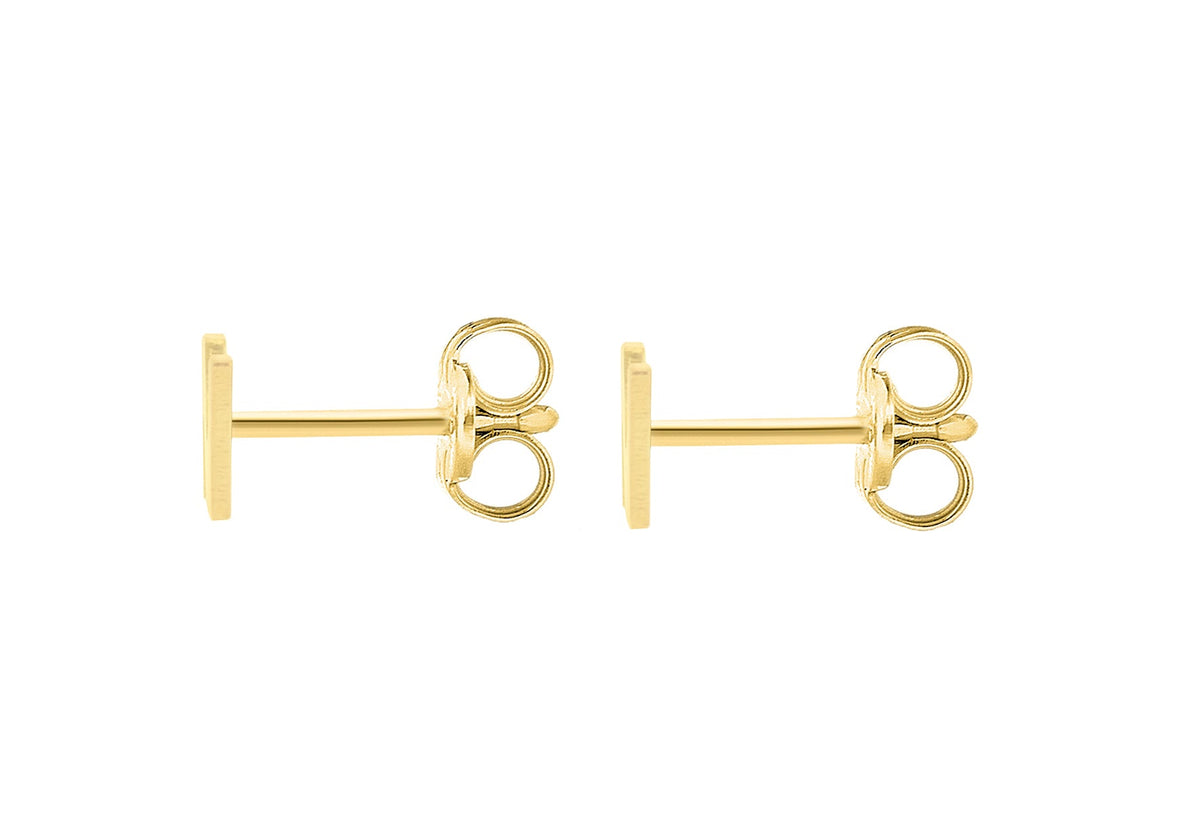 9ct Yellow Gold Mini Initial N Stud Earrings — back
