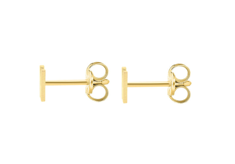 9ct Yellow Gold Mini Initial N Stud Earrings — back