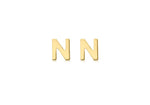 9ct Yellow Gold Mini Initial N Stud Earrings