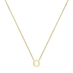 9ct Yellow Gold Mini Initial O Adjustable Necklace — full-length