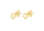 9ct Yellow Gold Mini Initial O Stud Earrings — side