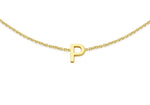 9ct Yellow Gold Mini Initial P Adjustable Bracelet — detail