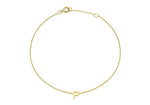9ct Yellow Gold Mini Initial P Adjustable Bracelet