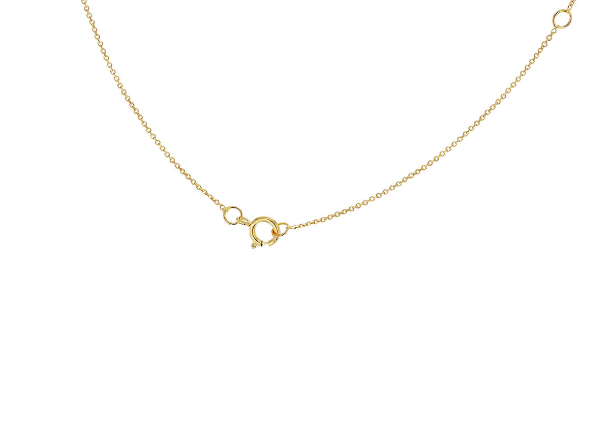 9ct Yellow Gold Mini Initial P Adjustable Necklace — clasp