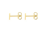 9ct Yellow Gold Mini Initial P Stud Earrings — back