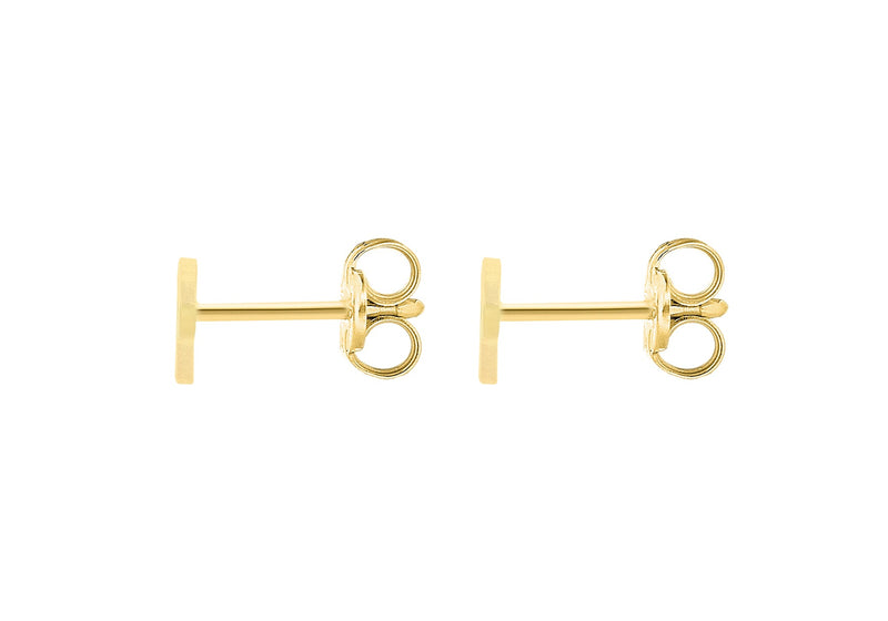 9ct Yellow Gold Mini Initial P Stud Earrings — back