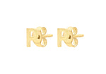 9ct Yellow Gold Mini Initial P Stud Earrings — side
