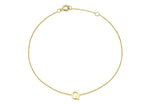 9ct Yellow Gold Mini Initial Q Adjustable Bracelet