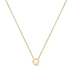 9ct Yellow Gold Mini Initial Q Adjustable Necklace — full-length