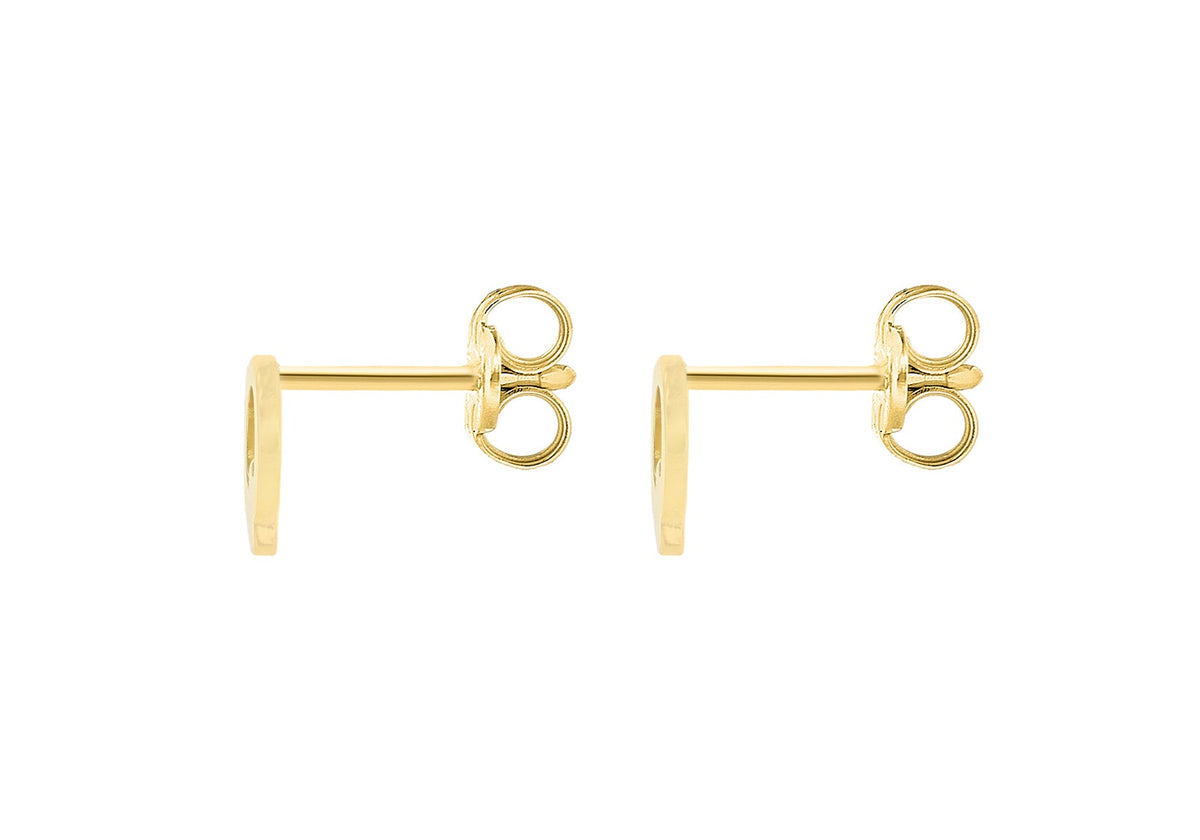9ct Yellow Gold Mini Initial Q Stud Earrings — back