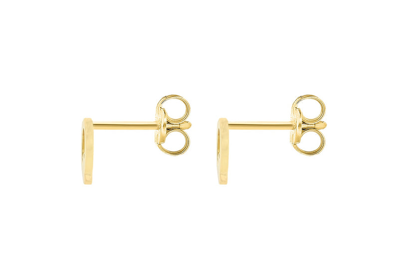 9ct Yellow Gold Mini Initial Q Stud Earrings — back