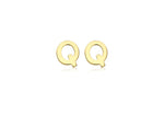 9ct Yellow Gold Mini Initial Q Stud Earrings