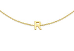9ct Yellow Gold Mini Initial R Adjustable Bracelet — detail