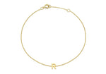 9ct Yellow Gold Mini Initial R Adjustable Bracelet