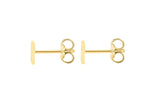 9ct Yellow Gold Mini Initial R Stud Earrings — back