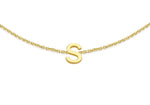 9ct Yellow Gold Mini Initial S Adjustable Bracelet — detail